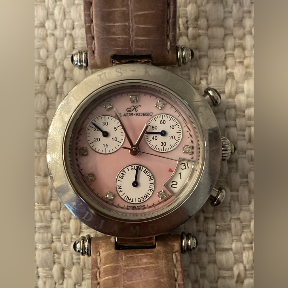 Klaus Kobec “Couture Diamond & Mother-of-Pearl” Pink Watch: Certified